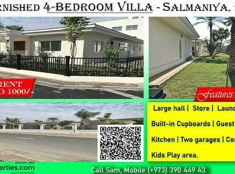 Semi-frbished 4-bedroom villa for rent in Bahrain, Salmaniya - Houses