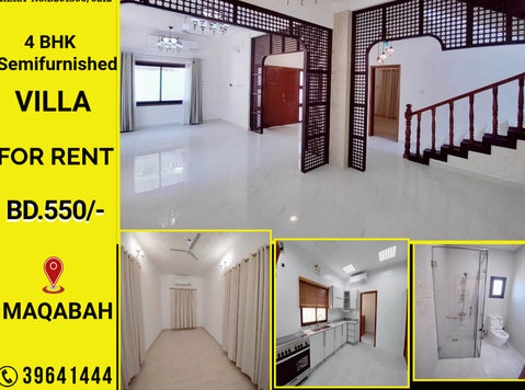 emi-furnished Beautiful Villa for Rent in Maqabah - Bd 550/- - Houses