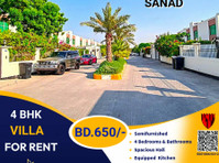 semi furnished 4 bhk villa for rent in sanad Bd.650/- - Houses