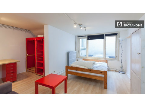 Decorated room in 3-bedroom apartment in Ixelles, Brussels - For Rent