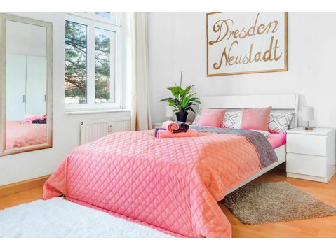 Bright, quiet 2 room apt, 2 bathrooms, DD Neustadt - For Rent