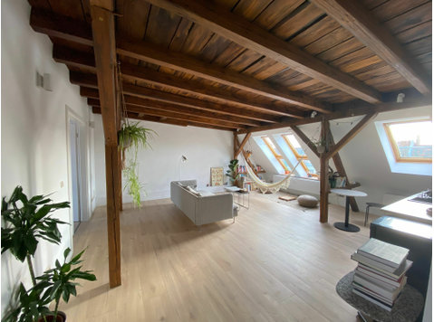 Very bright, loft-like 3-room attic apartment in Möckern - Til Leie