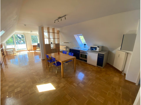 Bright, furnished rooftop apartment in Hamburg Langenhorn - For Rent