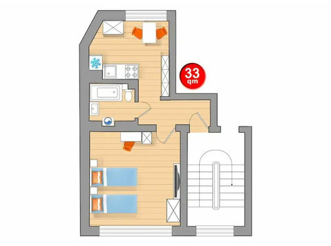 Apartment 33QM - Dortmund City, Hbf - For Rent