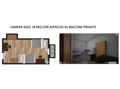 Camera Soul - Posto letto con affaccio su balcone privato - Pisos