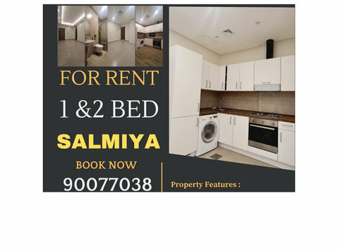 for rent in salmiya 1 & 2 bedrooms semi furnished with pool - Căn hộ