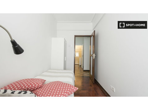 Room for rent, 10-bedroom apartment, Saldanha, Lisbon - Na prenájom