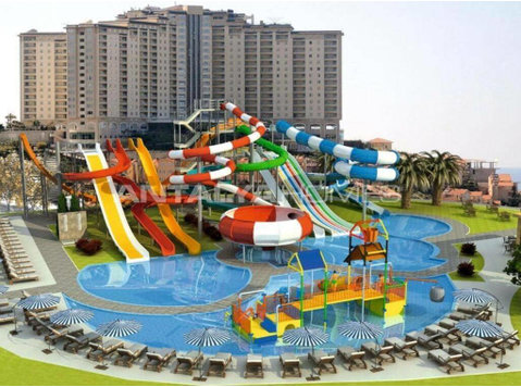 Aquapark-View Apartment in Gold City Residence in Alanya - Lakás