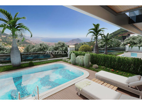 Sea View Villas for Sale with Private Pool in Alanya Tepe - Housing