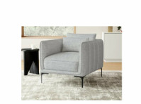 Rae Modern Upholstered Armchair with Curved Back