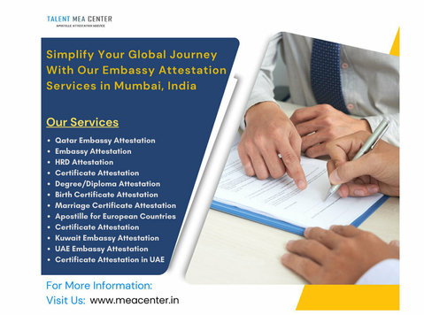 Embassy Attestation Services in Mumbai, India - غيرها