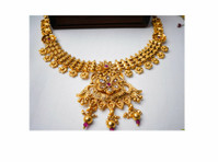 Gold-plated Stone-studded Necklace Set (1) - மற்றவை 
