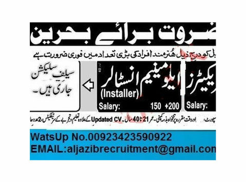 Aluminium fabricators & installers required for Bahrain - Candidatura Espontânea