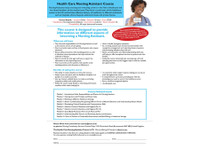 Health Care Nursing Assistant Correspondence Course - Infirmières